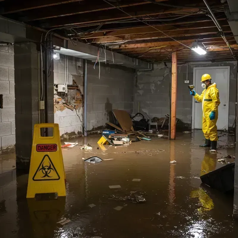 Flooded Basement Electrical Hazard in Adams County, MS Property